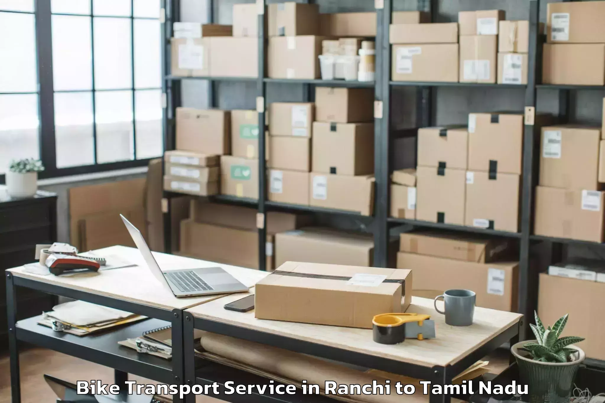 Reliable Ranchi to Rameswaram Bike Transport